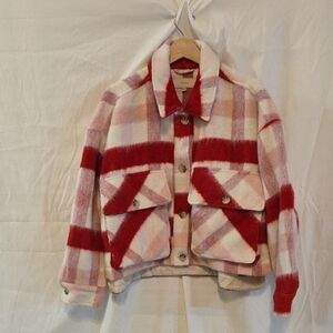 BLANK NYC Red And Pink  Plaid Shacket – Size Large